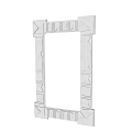 Two Decorative Mirrors With Geometric Patterned Frames For Interior Design 3d model