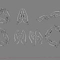 Unique Hand Doodle Wall Hanging Decor With Various Poses Art Pieces