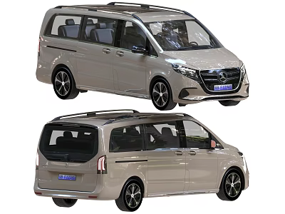 Sleek Light Gray Minivan With Roof Rack Tinted Windows And Black Wheels 3d model