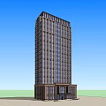 Modern High Rise Office Building With Glass Curtain Wall And Brown Facade