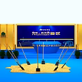Qingdao Zhanqiao Bay New Area Foundation Ceremony With Shovels Sand Pile And Decorative Background