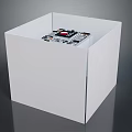 Computer Motherboard Hardware Component with Electronic Parts Inside White Box Case 3d model