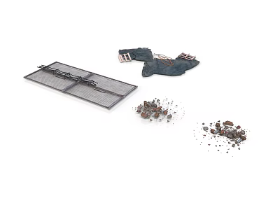 Heavy Duty Metal Mesh Grid Tool Set With Debris Collection Elements 3d model