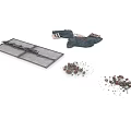 Heavy Duty Metal Mesh Grid Tool Set With Debris Collection Elements