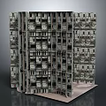 Detailed Architectural Model Of Modern Multi Storey Apartment Building With Windows And Balconies