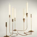 Modern Elegant Candle Lamps With Brass Bases White Candles And Varied Designs