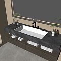 Modern Bathroom Cabinet Bathroom Counter Basin Bathroom Ornaments Mirror Cabinet Sink 3d model