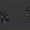 Sci Fi Weapons Display With Turrets Flying Vehicles And 3D Model Installations 3d model