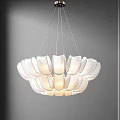 Modern White Petal Shaped Chandelier With Soft Glow For Home Interior Lighting