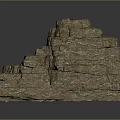Natural Rocky Terrain Featuring Stepped Rock Structure And Moss Covered Surface