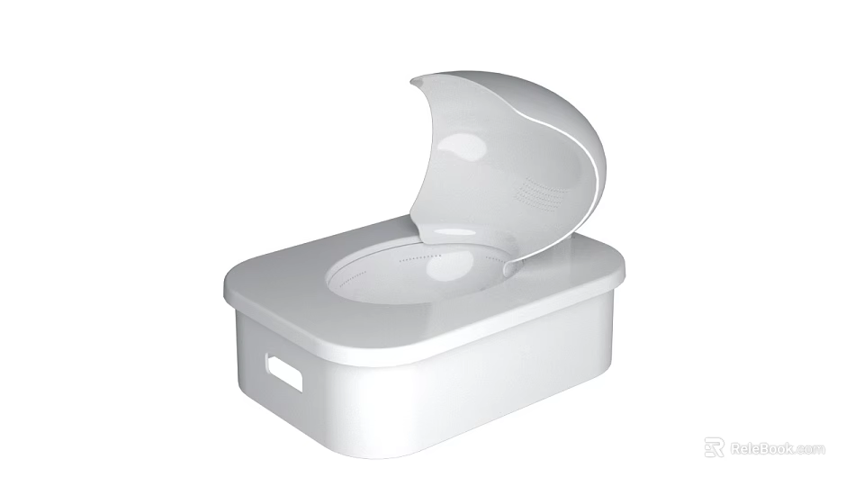 Modern White Bathroom Toilet With Open Lid And Sleek Contemporary Design 3d model 