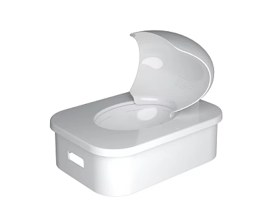 Modern White Bathroom Toilet With Open Lid And Sleek Contemporary Design 3d model