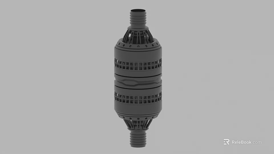 Industrial Mechanical Component Featuring Threaded Ends Circular Holes And Cylindrical Structure 3d model