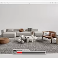 Modern sofa coffee table combination 3d model