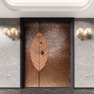 Entry door double door shape door 3d model