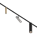 Various Style Chandeliers with Black Silver Lamp Bodies Straight Striped Poles and Round Bulbs