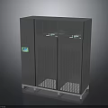 Industrial Gray Air Handling Unit With Ventilation Grilles And Control Panel