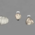 Modern Cream Colored Fabric Ceiling Lights With Elegant Pleated Wavy Design 3d model
