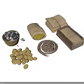 Organic Food Ingredients Beans Grains And Nuts In Woven Bowls Burlap Bags