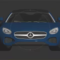 Blue Mercedes Sports Car With Sleek Design Shiny Body And Stylish Wheels On Black Surface