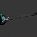 Steampunk Style Goggles With Black Strap White Circular Design Spikes And Green Glowing Accents