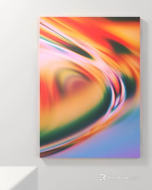 Colorful Abstract Flowing Lines Art With Vibrant Swirl And Dynamic Patterns 3d model 