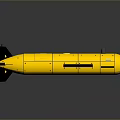 Yellow Underwater Vehicle With Streamlined Body Black Components And Top Sensors