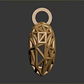 Golden Heart Shaped Pendant with Geometric Structure Fashion Jewelry Accessory for Stylish Outfits