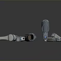 Futuristic Sci Fi Gun Weapon With Blue Accents And Mechanical Parts