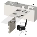 Modern Dining Table Set with White Countertop Extending Design and Black Chair with Wheels