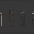 Natural Brown Bamboo Scene Components With Simple High Leg Stand Structures