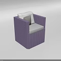 Modern Purple Woven Single Sofa with White Cushions Stylish Design