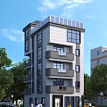Modern Multi Story Detached Villa With Solar Panel Roof Balconies Large Windows Surrounded By Trees