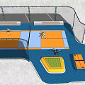 Outdoor Sports Fitness Area With Multiple Training Zones And Activity Courts
