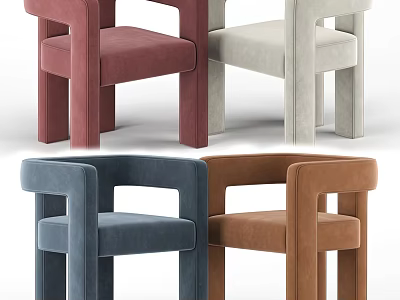 Sleek Modern Accent Chairs Featuring Velvet Upholstery Multiple Colors And Armrests 3d model