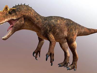 Realistic 3D Dinosaur Model With Horned Head Open Mouth And Detailed Skin Texture 3d model