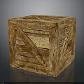 Vintage Wooden Crate With Crossed Slats Cube Shape And Textured Surface