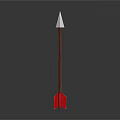 Traditional Red Arrow With Metal Shaft And Red Fletching Design