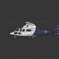 Modern Luxury Helicopter With Rotating Rotors White Blue Fuselage And Spacious Cockpit Design