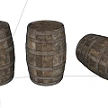 Rustic Wooden Barrels With Metal Hoops For Home Decor And Storage