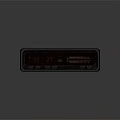 Retro Headphone Speaker With Digital Display And Control Buttons In Black Orange Striped Design