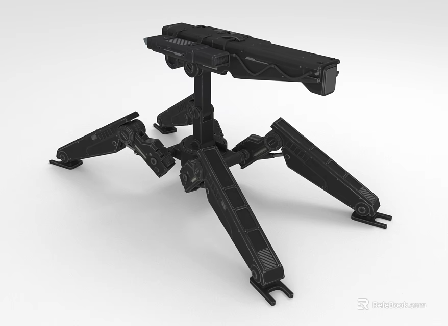 Smart Machine Advanced Black Robotic Structure With Multi Mechanical Legs Design 3d model 