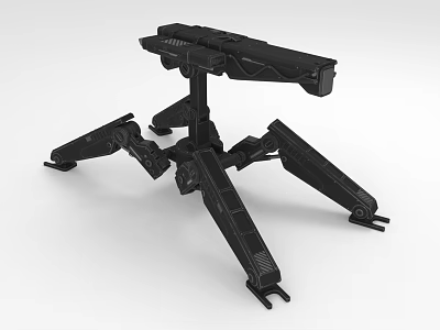 Smart Machine Advanced Black Robotic Structure With Multi Mechanical Legs Design 3d model