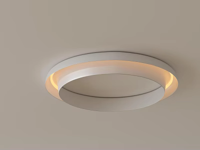 Modern White Ring Shaped Ceiling Light With Soft Illuminated Glow For Interior Spaces 3d model