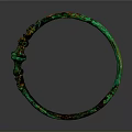 Green Circular Sculptured Bracelet With Intricate Carved Patterns Design 3d model