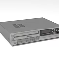 Vintage Gray Headphone Audio System With VHS Tape Player Display Screen And Control Buttons