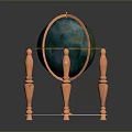 Decorative Globe With Blue Green Sphere And Gold Red Ornate Stand Legs