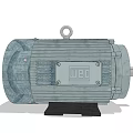 Robust Industrial Electric Motor with Metal Housing Heat Sink Fins Lifting Ring and Base Mount