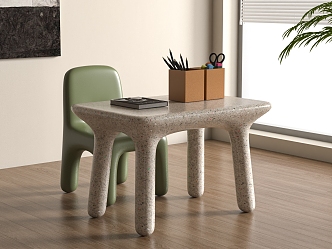 Modern children's table and chair combination 3d model