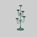 Green Metal Candelabra With Multiple Candle Holders And Sturdy Base Design 3d model